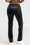 Juicy Couture Cancer Customizable Big Bling Velour Track Pants In Black