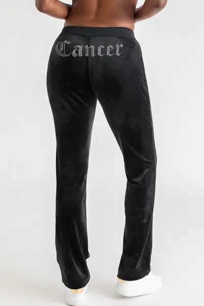 Juicy Couture Cancer Customizable Big Bling Velour Track Pants In Black