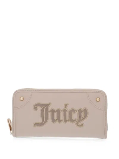 Juicy Couture Candy Logo-patch Zip-around Wallet In Brown