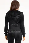Juicy Couture Capricorn Customizable Big Bling Velour Hoodie In Black