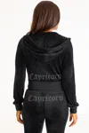 Juicy Couture Capricorn Customizable Big Bling Velour Hoodie In Black