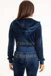Juicy Couture Capricorn Customizable Big Bling Velour Hoodie In Blue