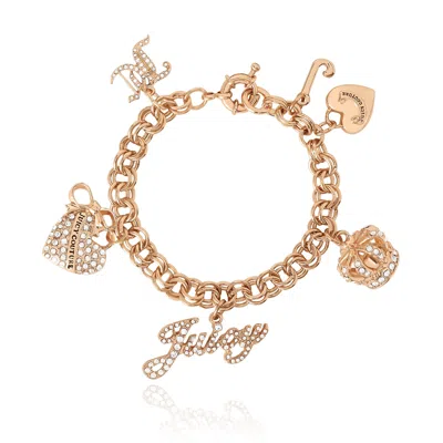 Juicy Couture Charm Bracelet With Pave Accents In Gold