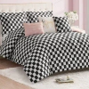 Juicy Couture Checkerboard Comforter Sets In Black,white