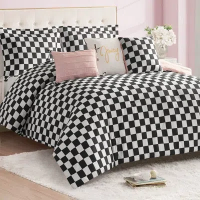 Juicy Couture Checkerboard Comforter Sets In Black,white