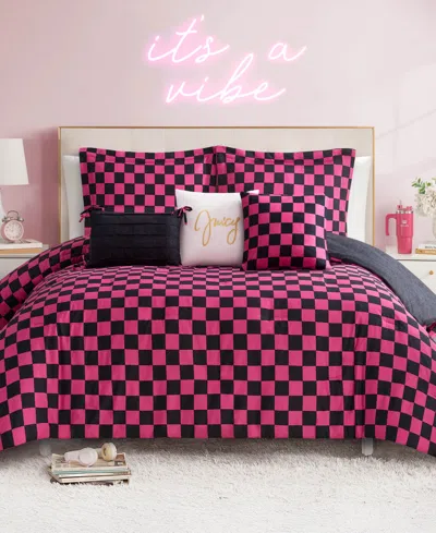 Juicy Couture Checkerboard Reversible 6-pc. Comforter Set, Full/queen