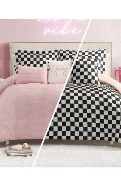 Juicy Couture Checkerboard Reversible Comforter & Sham Set