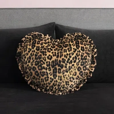 Juicy Couture Cheetah Heart-shaped 20" X 20" Decorative Pillow In Black