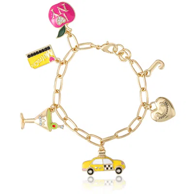 Juicy Couture City Icons Charm Bracelet In Goldtone