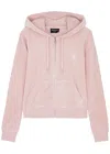 Juicy Couture Classic Robertson Hooded Velour Sweatshirt In Light Pink