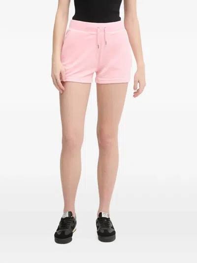 Juicy Couture Classic Velour Drawstring Shorts In Pink