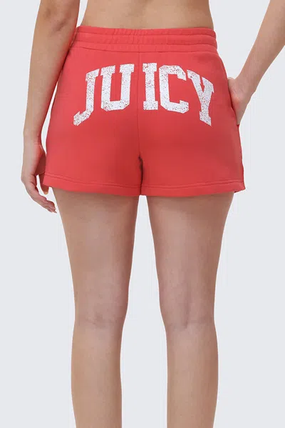 Juicy Couture Collegiate Booty Shorts In Red
