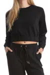 Juicy Couture Crop Fleece Sweatshirt In Black In Black