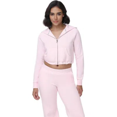 Juicy Couture Cropped Bubble Fleece Hoodie In Pattern