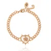 Juicy Couture Crown Heart Charm Chain Bracelet In Gold