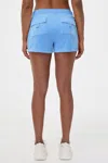 Juicy Couture Crown Heritage Cotton Velour Shorts In Blue