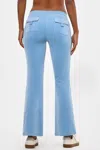 Juicy Couture Crown Heritage Cotton Velour Track Pants In Blue