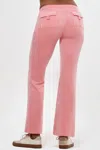 Juicy Couture Crown Heritage Cotton Velour Track Pants In Pink