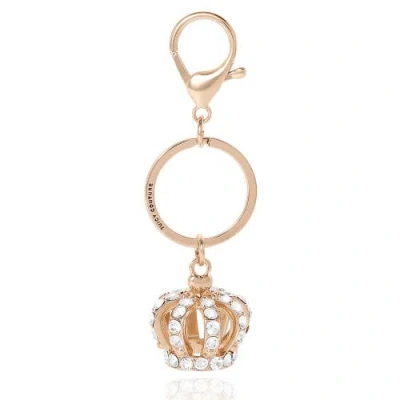 Juicy Couture Crystal Crown Keychain In Gold