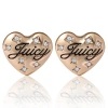 Juicy Couture Crystal-embellished Heart Stud Earrings In Gold