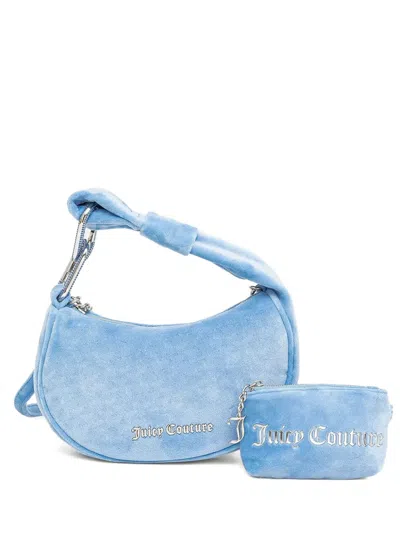 Juicy Couture Crystal-embellished Velvet Tote Bag In Blue