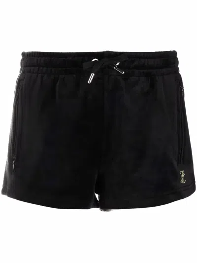 Juicy Couture Crystal-logo Velour Shorts