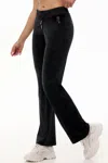 Juicy Couture Custom Initial Og Big Bling Velour Track Pants In Black