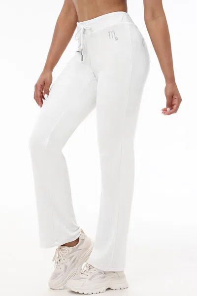 Juicy Couture Custom Zodiac Og Big Bling Velour Track Pants In Neutral