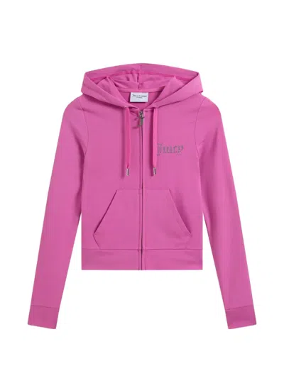 Juicy Couture Diamanté Zip-through Hoodie In Purple