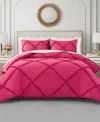 Juicy Couture Diamond Ruffle 2 Piece Reversible Comforter Set, Twin/ Twin Xl In Hot Pink