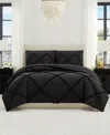 Juicy Couture Diamond Ruffle 2 Piece Reversible Comforter Set, Twin/twin Xl In Black