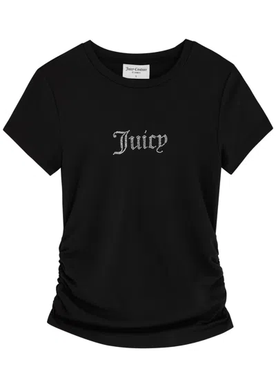 Juicy Couture Dot Logo-embellished Jersey T-shirt In Black