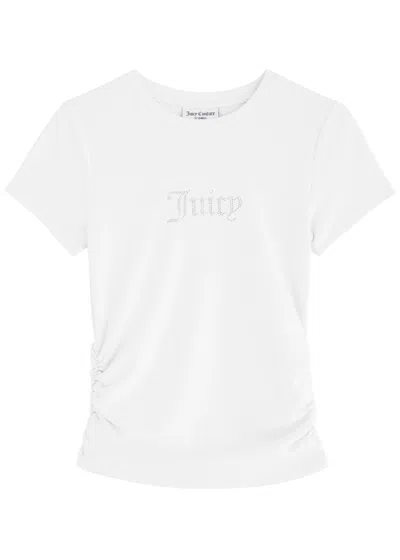 Juicy Couture Dot Logo-embellished Jersey T-shirt In White