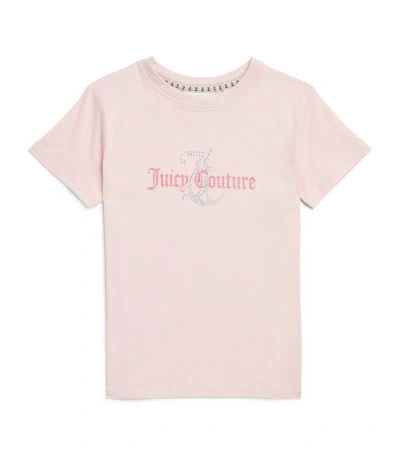 Juicy Couture Kids' Embellished Logo T-shirt (7-16 Years) In Pink