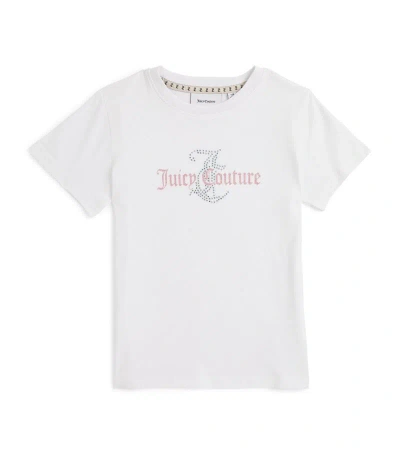 Juicy Couture Kids' Embellished Logo T-shirt (7-16 Years) In White