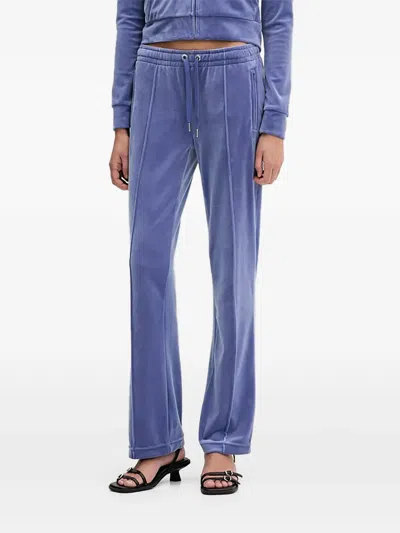 Juicy Couture Embellished Straight Trousers In Blue