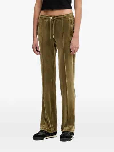 Juicy Couture Embellished Straight-leg Trousers In Green