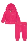 Juicy Couture Girls Toddler 2t-4t 2-piece Velour Full Zip Hoodie And Jogger Pants Set In Pink
