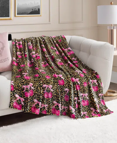 Juicy Couture Embossed Plush Oversized Throw, 60" X 70" In Brown