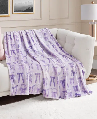Juicy Couture Embossed Plush Oversized Throw, 60" X 70" In Purple