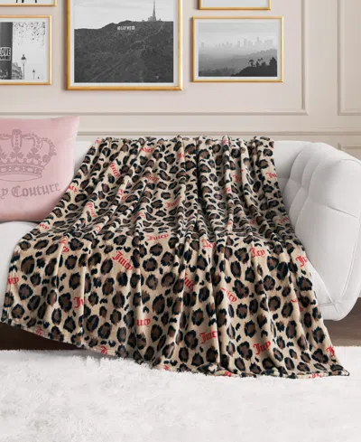 Juicy Couture Embossed Plush Oversized Throw, 60" X 70" In Brown