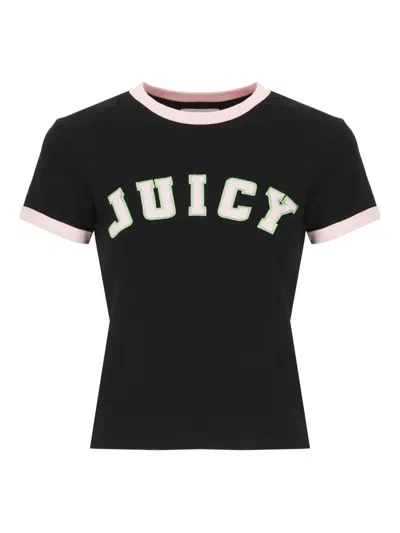 Juicy Couture Embroidered-logo T-shirt In Black