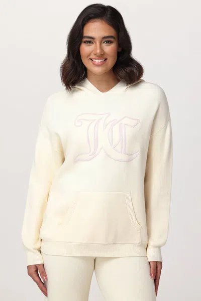 Juicy Couture Embroidered Oversized Hoodie In White