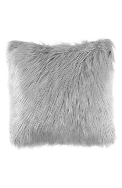 Juicy Couture Faux Fur Throw Pillow In Grey