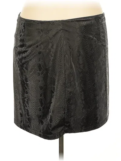Pre-owned Juicy Couture Faux Leather Skirt In Black