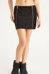 Juicy Couture Faux Suede Double Zip Skirt In Black
