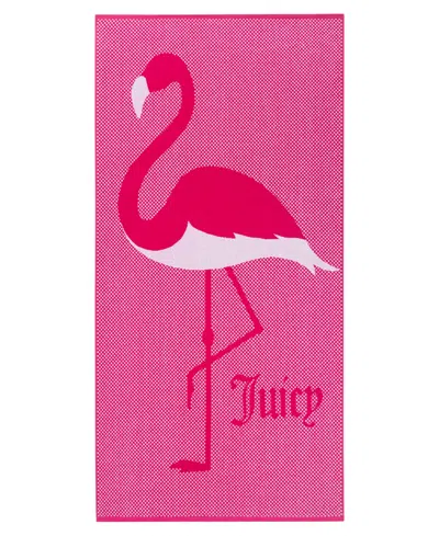 Juicy Couture Flamingo Cotton Beach Towel, 36" X 72" In Pink Flamingo
