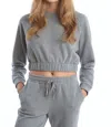 Juicy Couture Fleece Crop Sweatshirt In Grey Powder In Gray