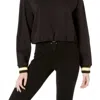 JUICY COUTURE FLEECE HOODED CROPPED CINCHED PULLOVER