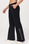 Juicy Couture Fleece Wide Leg Pants In Black